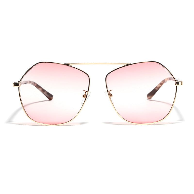 Damen geometrische Sonnenbrille mit luxuriösem Metallrahmen Karnz