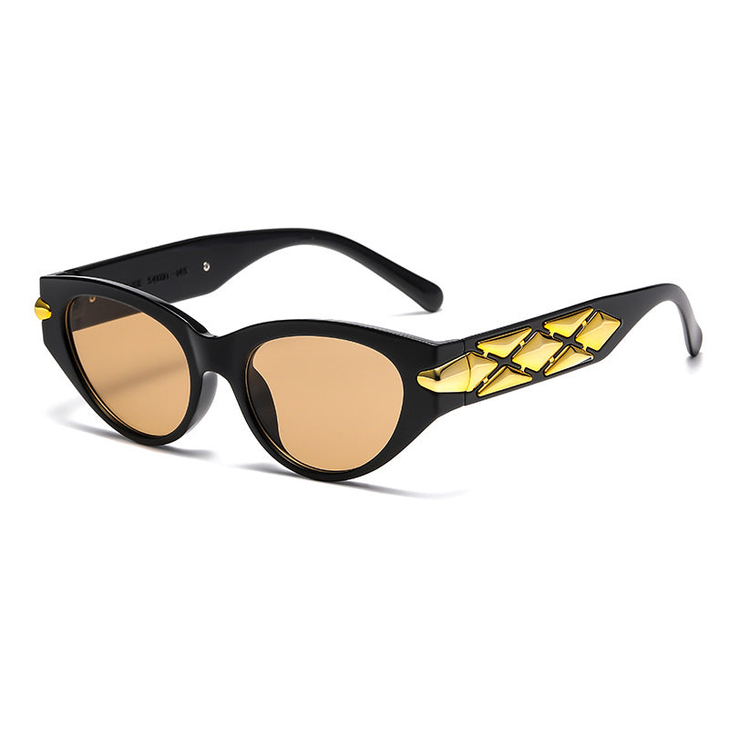 Damen Cat-Eye Sonnenbrille mit luxuriösen Akzenten und einzigartigem Design Karnz