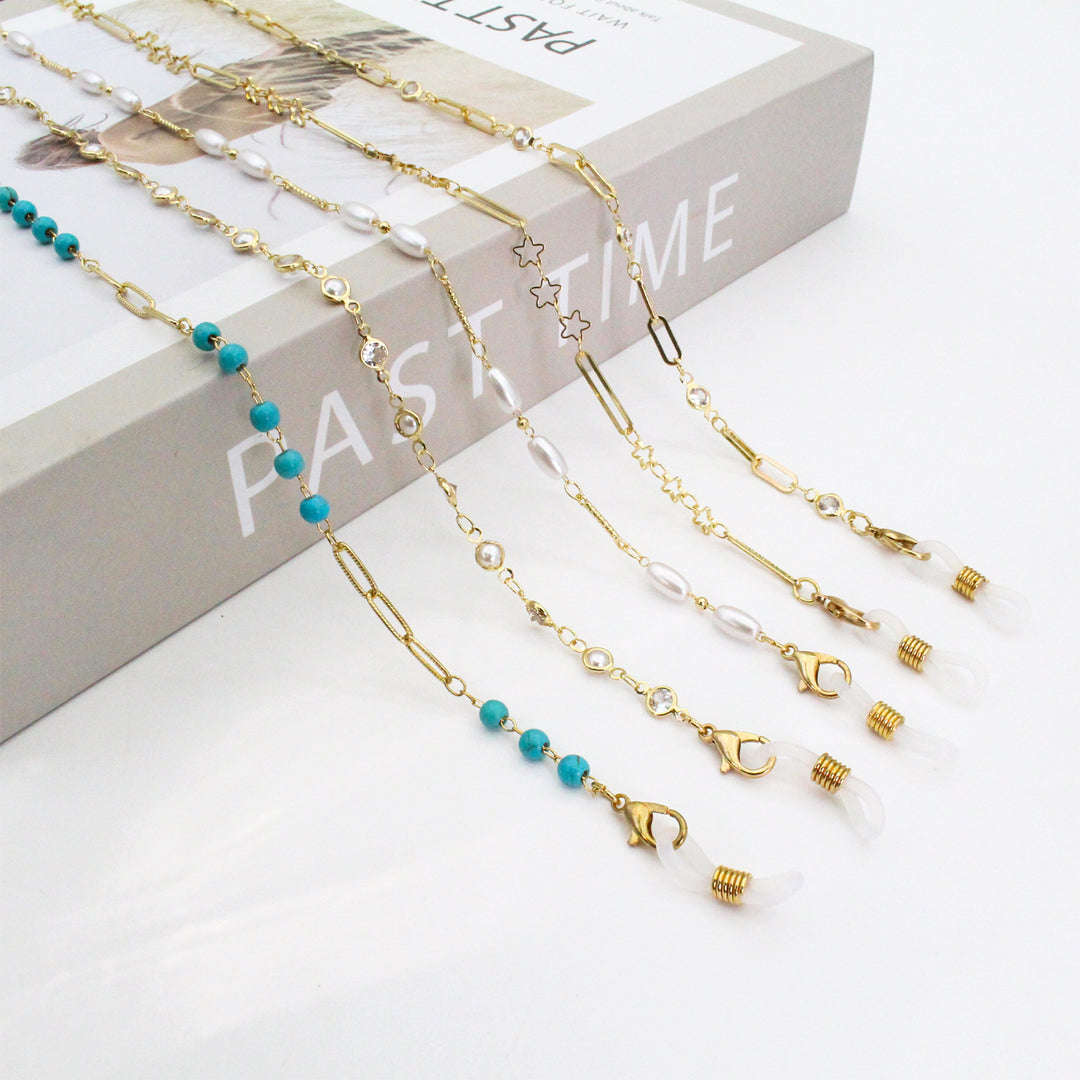 Chunky Bead Schmuck Brille Kette Karnz