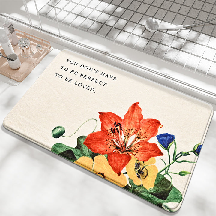 Dekorative Florale Sprüche Badmatte Karnz
