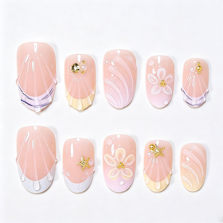 Künstlerische Blumen-Gel-Nagelerweiterungen Karnz