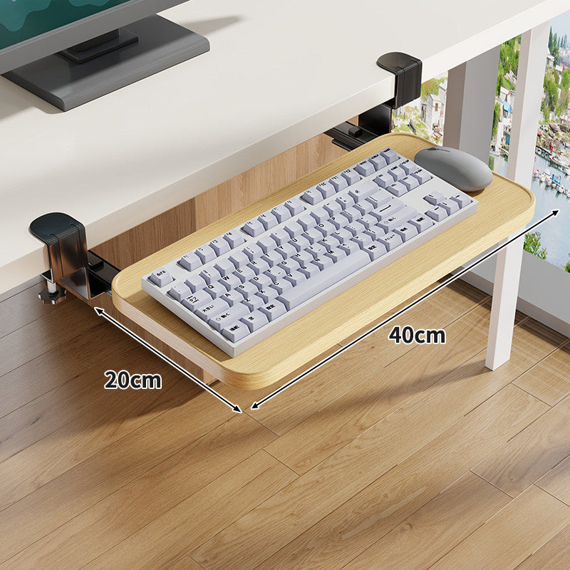 Clamp-Montierter Untertisch Verstellbarer Bambus Tastaturablage