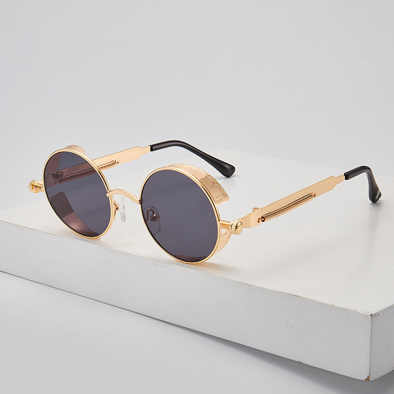 Damen Retro-inspirierte runde Sonnenbrille mit speziellen Gläsern Karnz