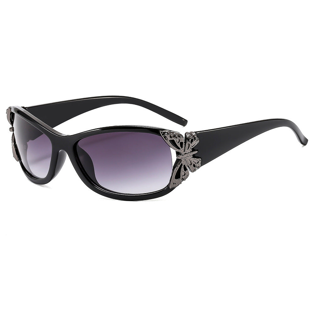 Modebewusste, mit Schmetterlingen verzierte Sonnenbrille Karnz