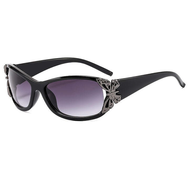 Modebewusste, mit Schmetterlingen verzierte Sonnenbrille Karnz