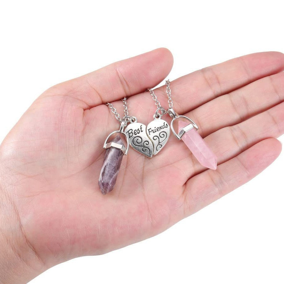 Beste Freunde Kristall Anhänger Necklace Karnz