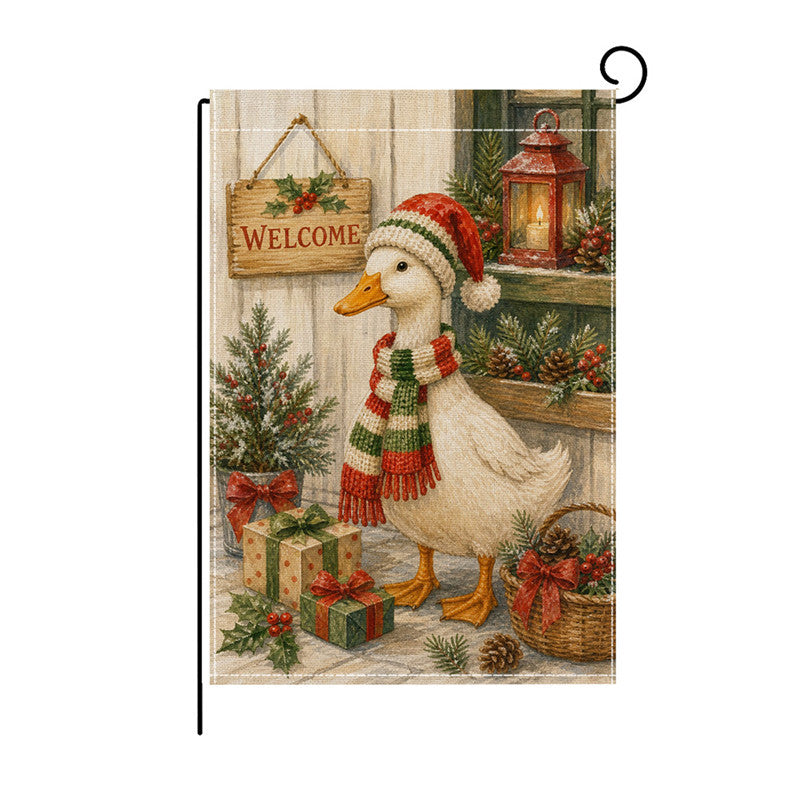 Festliche Außen-Dekorative Gartenflagge Doppel-Seitige Polyester Weihnachts-Szene