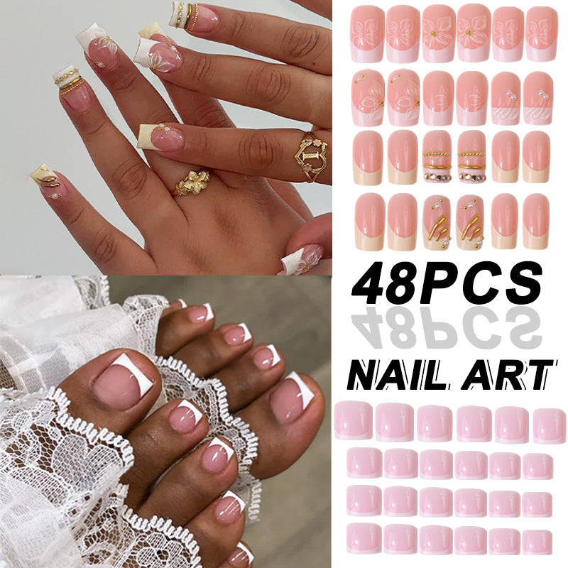Premium French-Style Press-On Nail Set Karnz