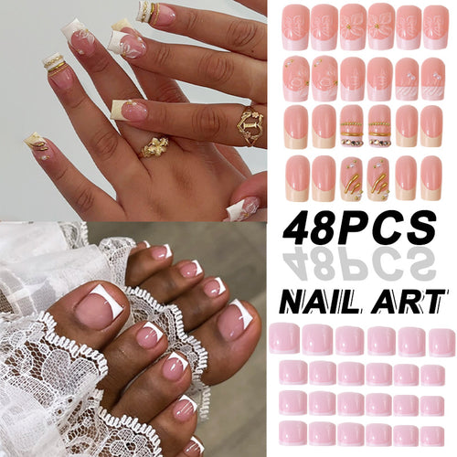 Premium French-Style Press-On Nail Set Karnz