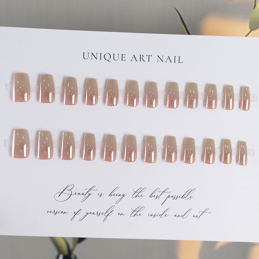 Langanhaltendes glänzendes Press-On-Nagelset