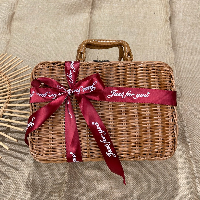 Damen klassischer Rattan Handtasche Karnz