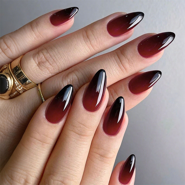 Ombre Glänzende Stiletto Press-On Nägel Karnz