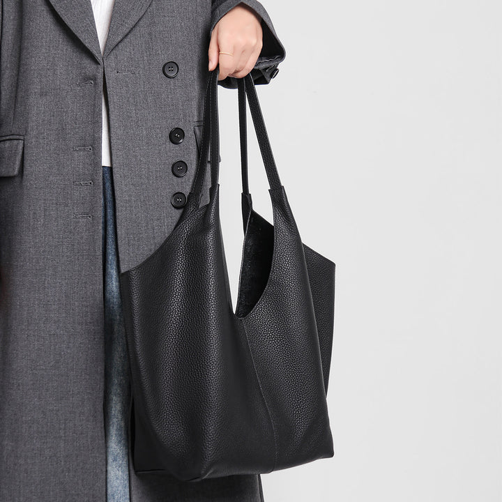 Gepunktetes Leder Große Schulter Tasche