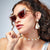 Damen Cat-Eye Sonnenbrille mit exklusivem Perlenspitzen-Rahmen Karnz