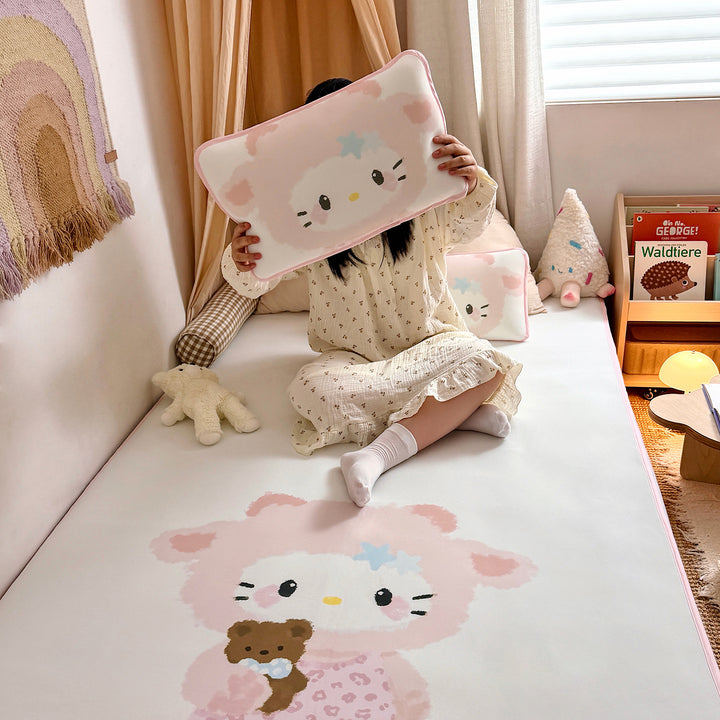 Kinder-Spielmatratze mit Kuschelkissen und rutschfester Schaumauflage