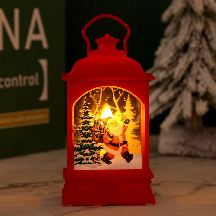 Nostalgische Weihnachtslaterne mit Santa-Motiv Karnz