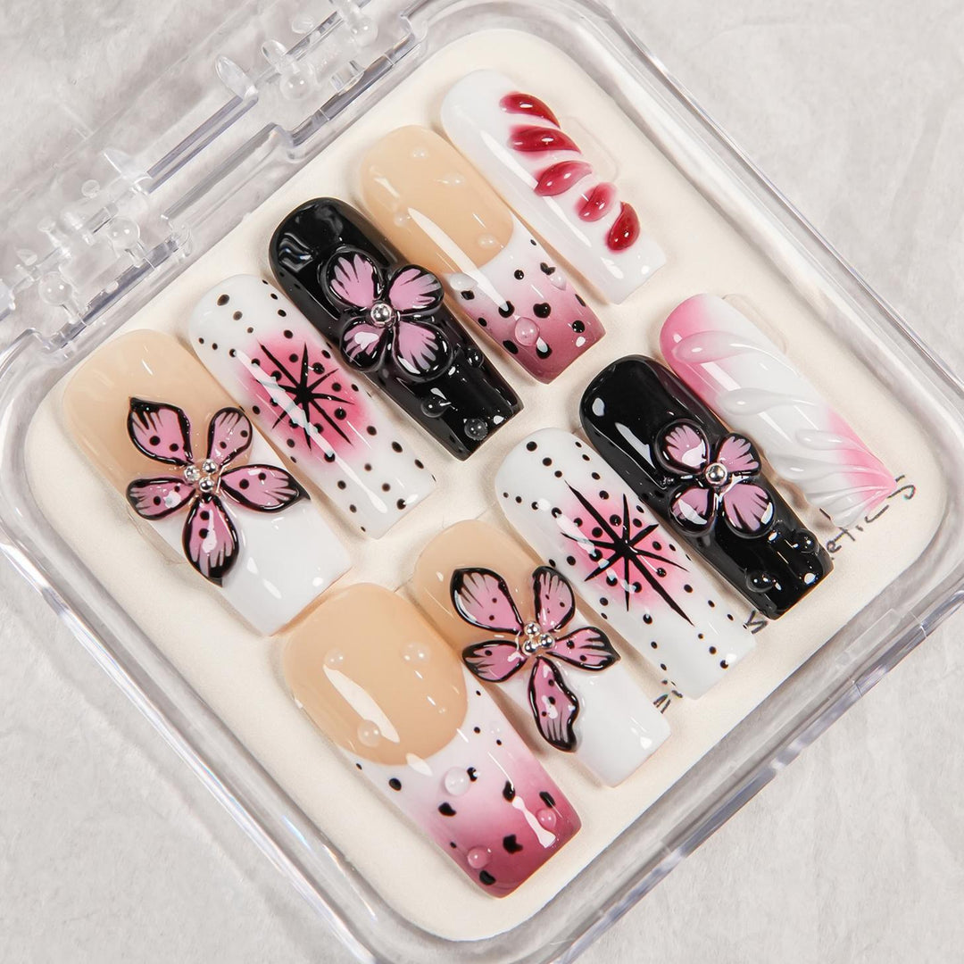 Künstlerisches dekoratives Press-On Nagelkunstset