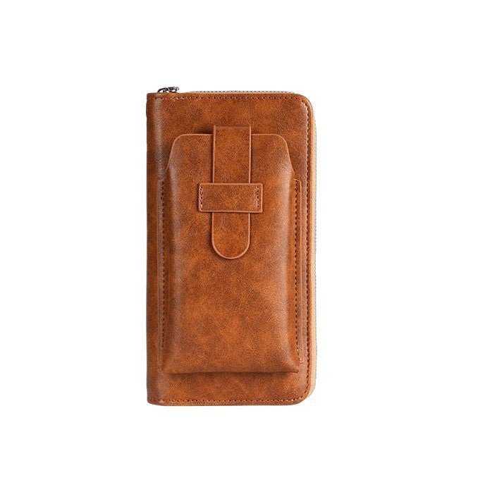 Reißverschluss Leder Reisegeldbörse mit RFID-Schutz Karnz