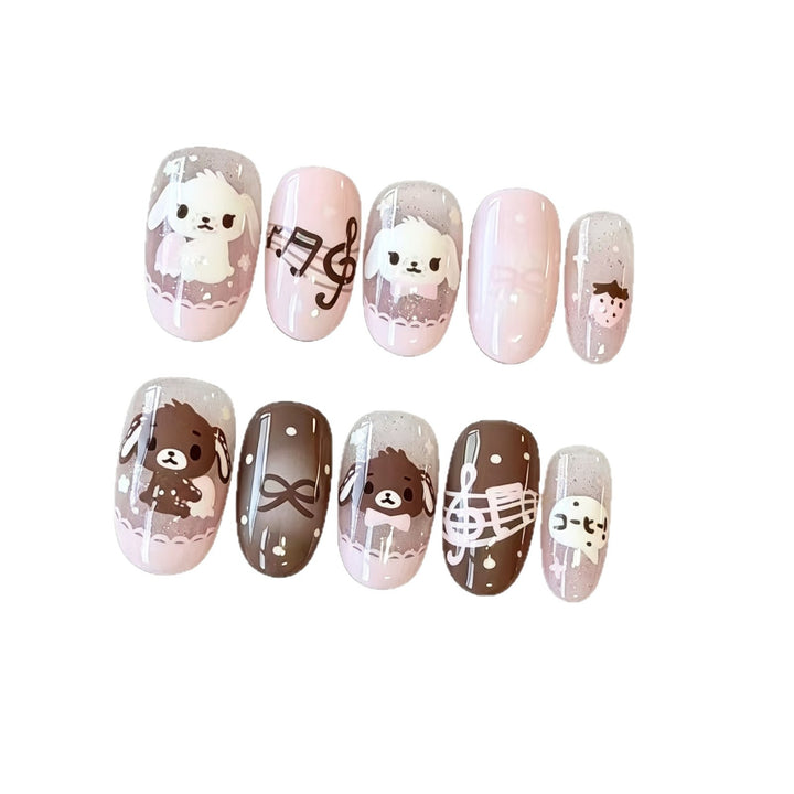 Künstlerisches Press-On Nagelset Karnz