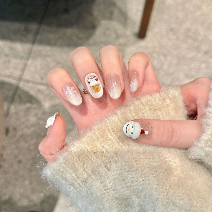 Festliches winterliches Press-On-Nail-Set