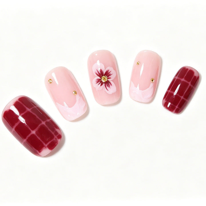 Elegante Blumen Acryl Nagelkunst Tipps Karnz