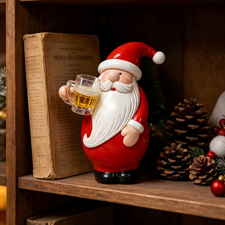 Dekorative Weihnachtsmannfigur mit Bierkrug Karnz