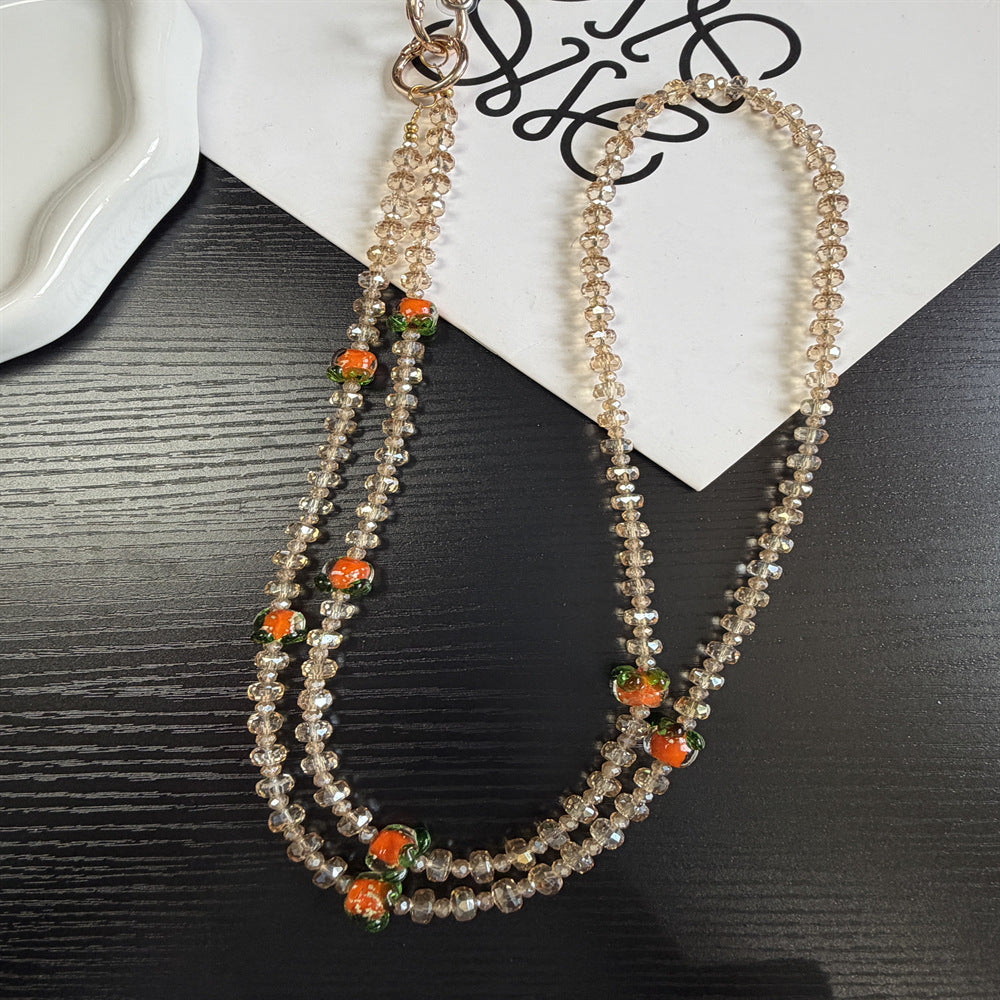 Elegante Perlen Charm Brillen Kette Karnz