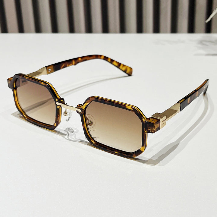 Moderne geometrische rechteckige Sonnenbrille Karnz
