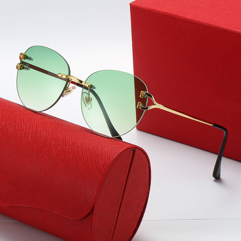 Damen elegante Cat-Eye Sonnenbrille mit Goldakzenten und UV-Schutz Karnz