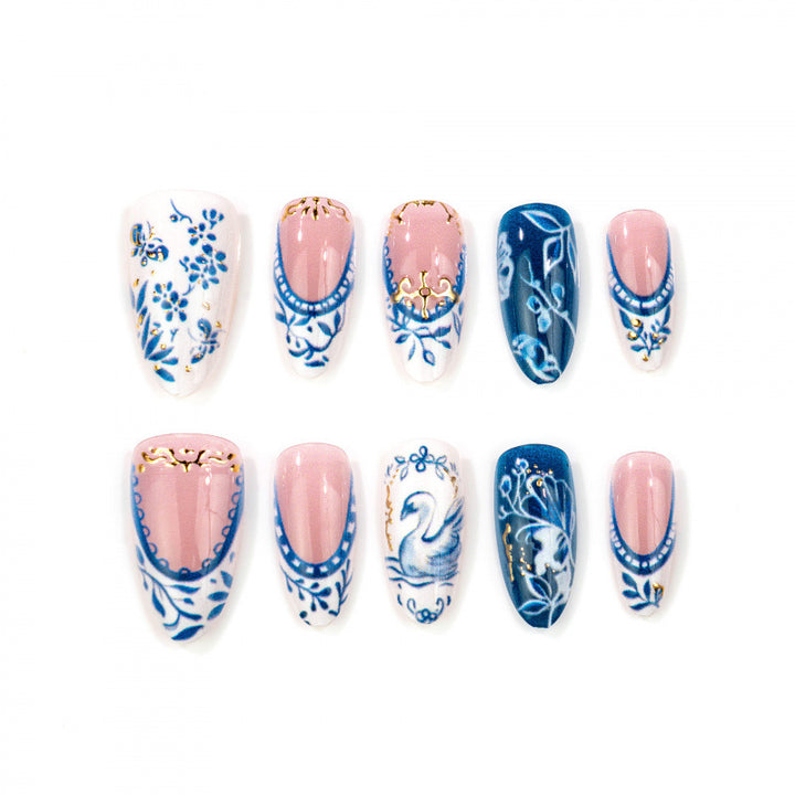 Künstlerisches Floral-Nageldesign Press-On Set 1790736551