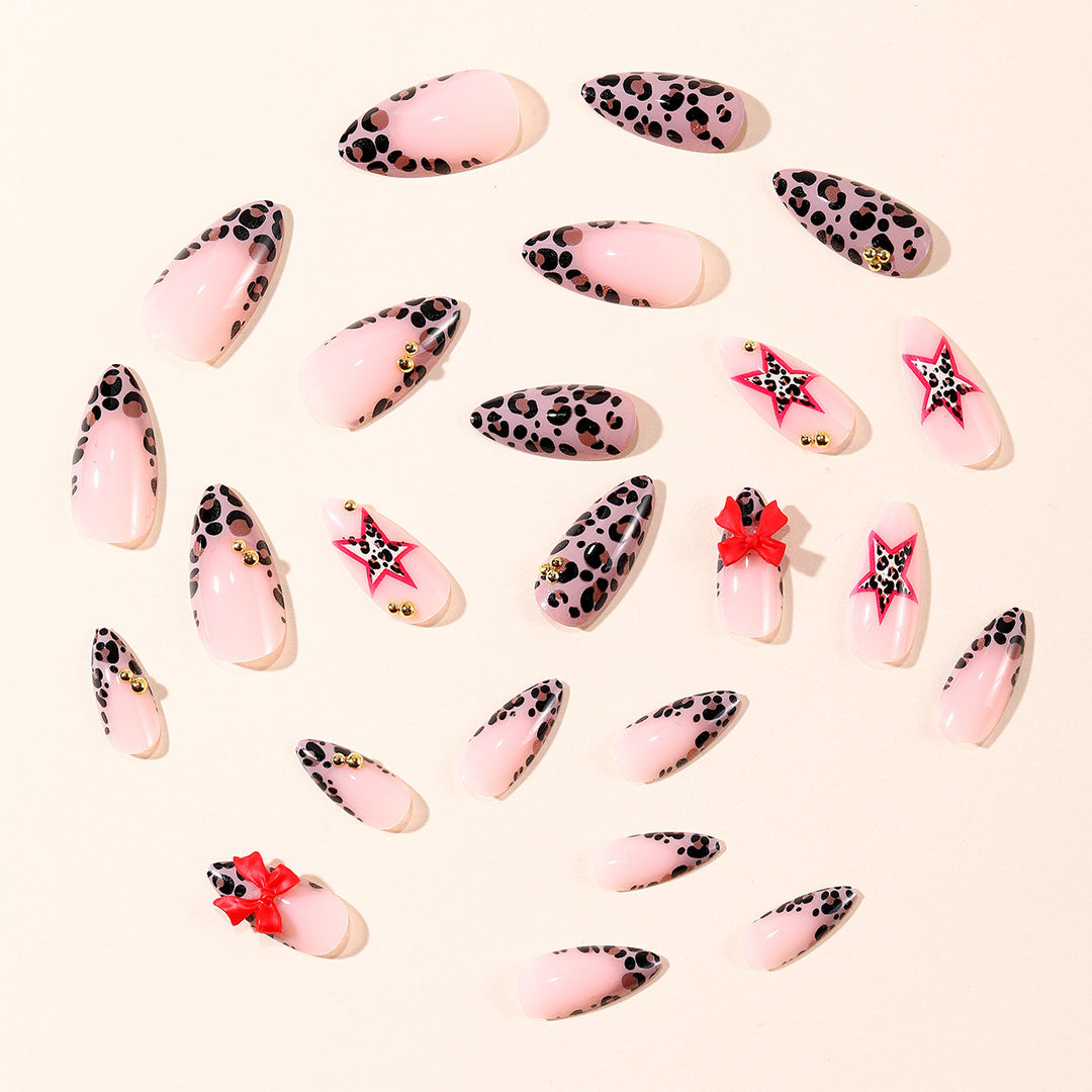 Fierce Leopard Print Stiletto Nagelkunstverlängerungen Karnz