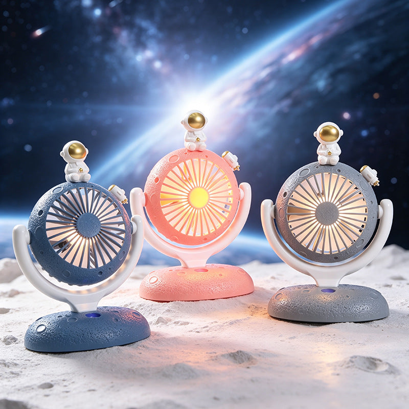 Unisex Tragbarer Mini-Ventilator mit LED-Beleuchtung und einzigartigem Astronautendesign Karnz