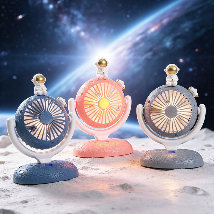 Unisex Tragbarer Mini-Ventilator mit LED-Beleuchtung und einzigartigem Astronautendesign Karnz