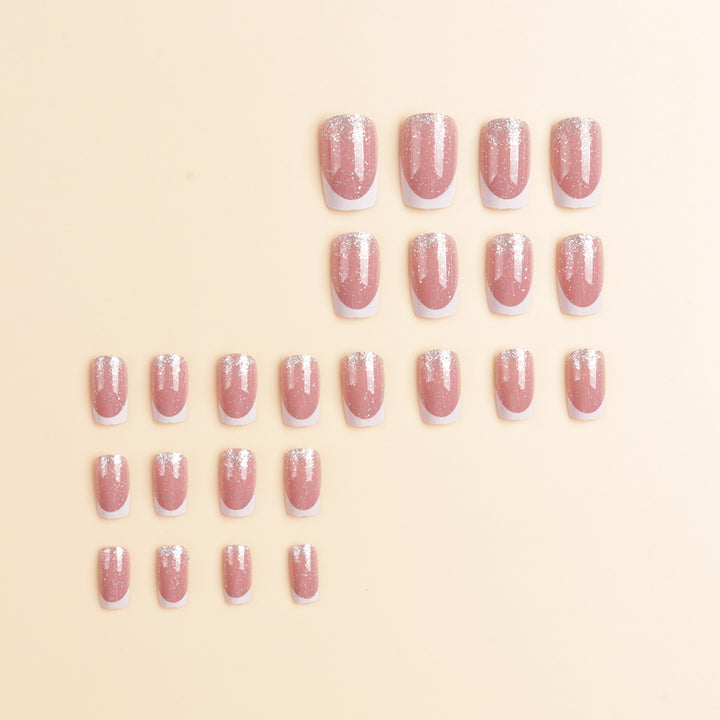 Elegante Glitter Ombre Press-On Nagelspitzen Karnz