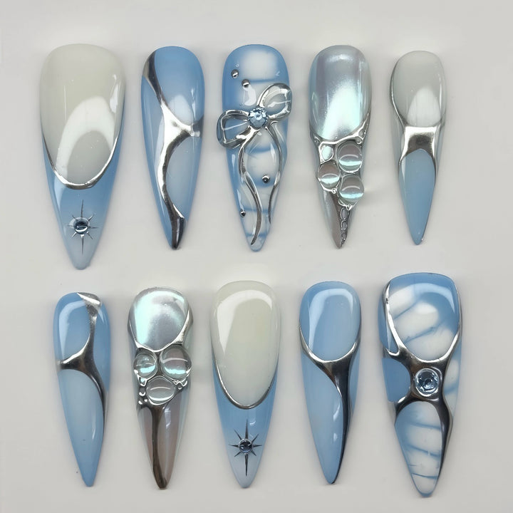 Elegantes Press-On Nail Art Design Set