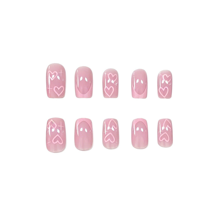 Romantische Herz-Design Nagelkunst Erweiterungen Karnz