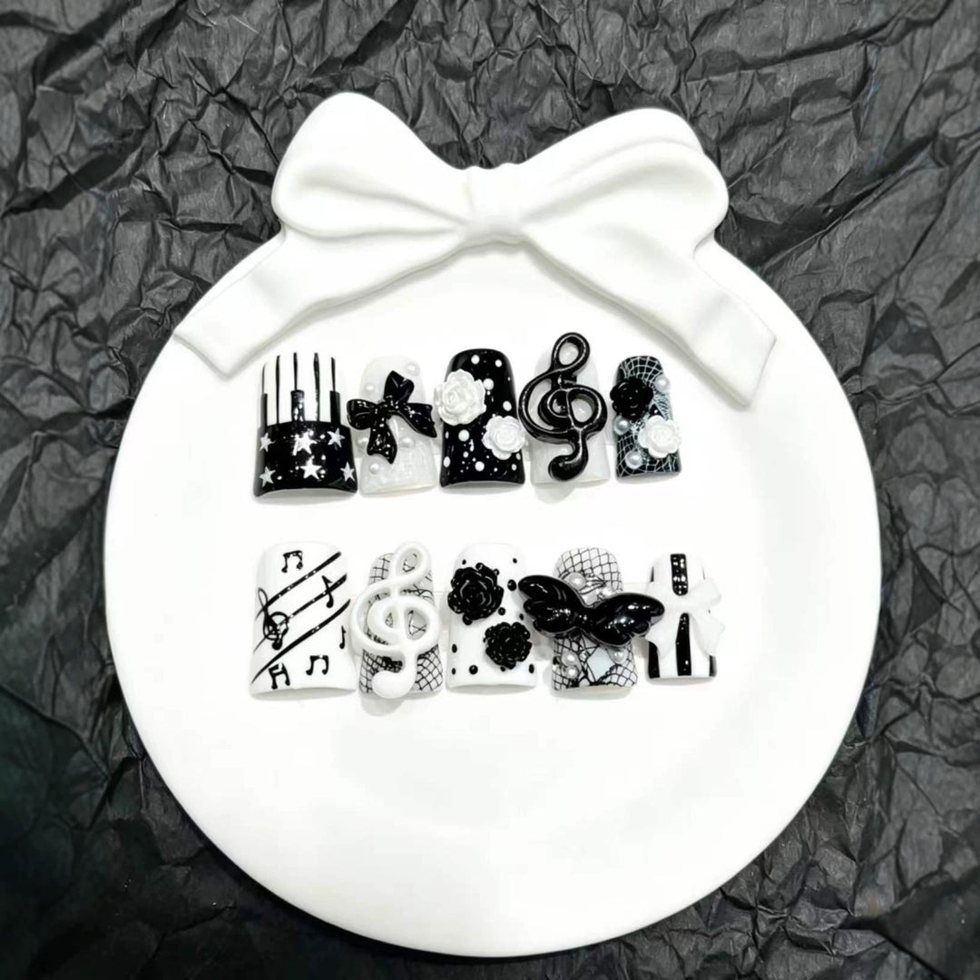 Künstlerisches Musikalisches Press-On Nail Art Set