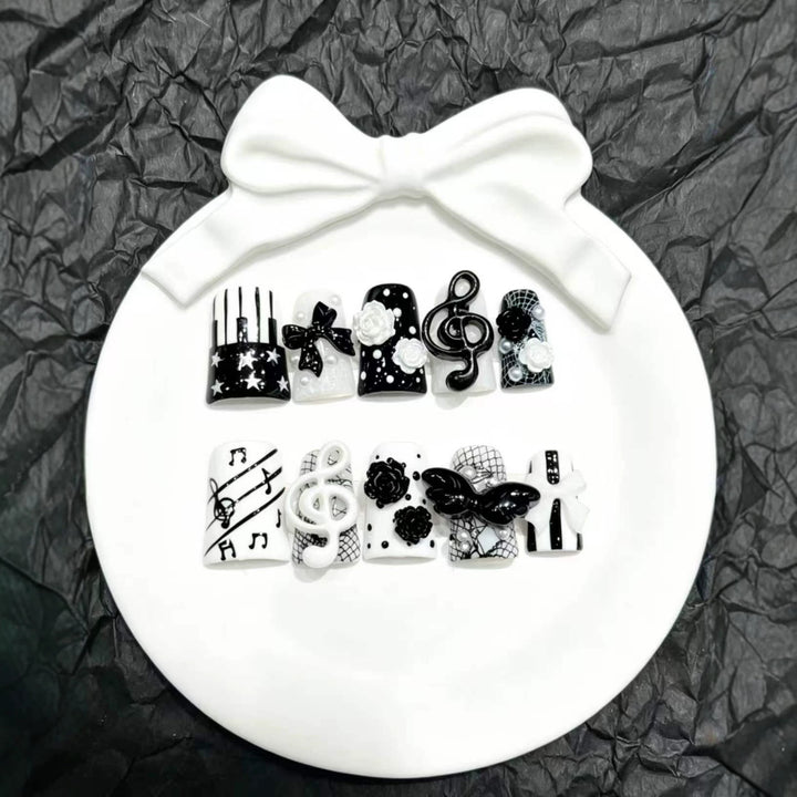 Künstlerisches Musikalisches Press-On Nail Art Set