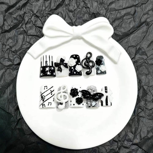 Künstlerisches Musikalisches Press-On Nail Art Set