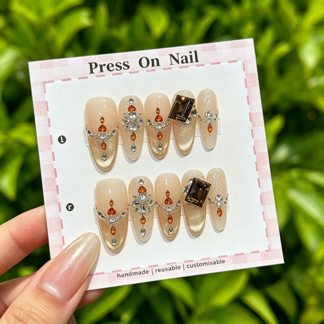 Anpassbare Glitter-Akzent Press-On Nägel