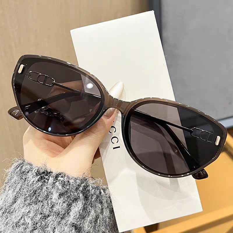 Damen Designer-Sonnenbrille mit filigranem Metallrahmen und außergewöhnlichem Cat-Eye-Design Karnz