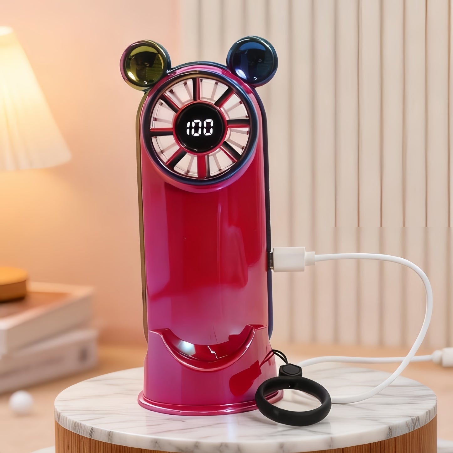 Damen Tragbarer Mini Ventilator mit LCD-Display Karnz