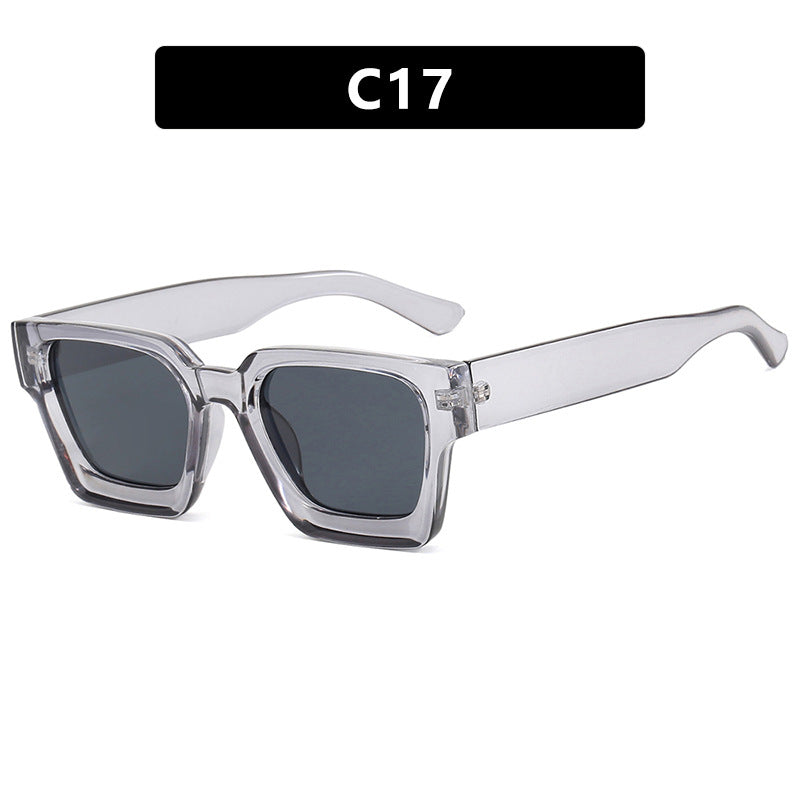 Damen modische quadratische Sonnenbrille mit robustem Rahmen und gelben Gläsern Karnz