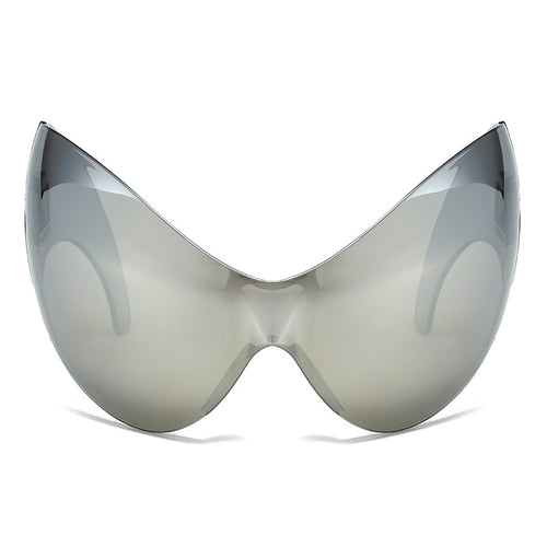 Oversized futuristische Schild Sonnenbrille Karnz