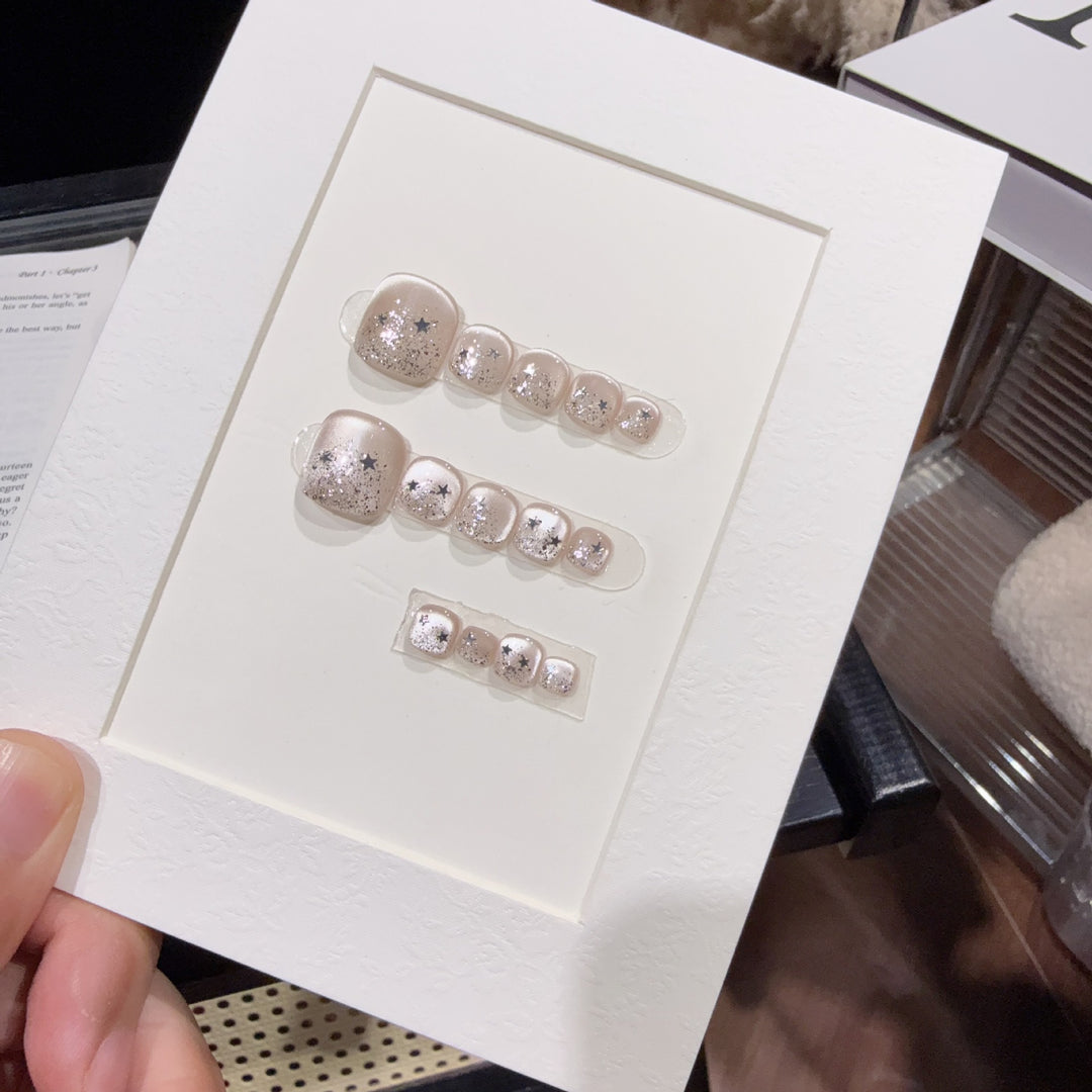 Dekorative Strass Press-On Zehennägel Karnz