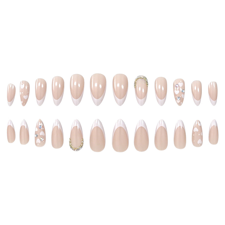 Elegante Mandel-förmige Französische Spitze Nagelkunst Karnz
