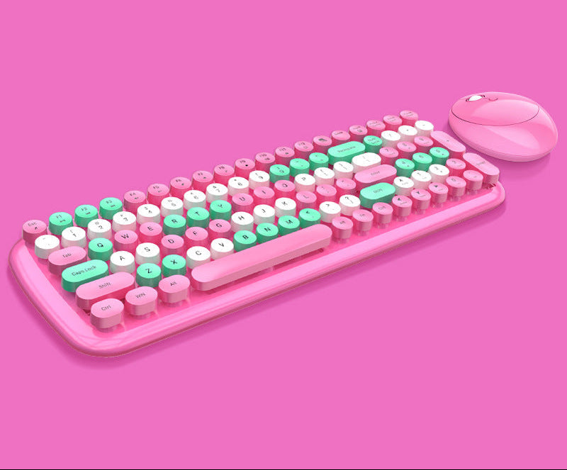Retro-Stil Kabelloses Tastatur- und Maus-Set Karnz