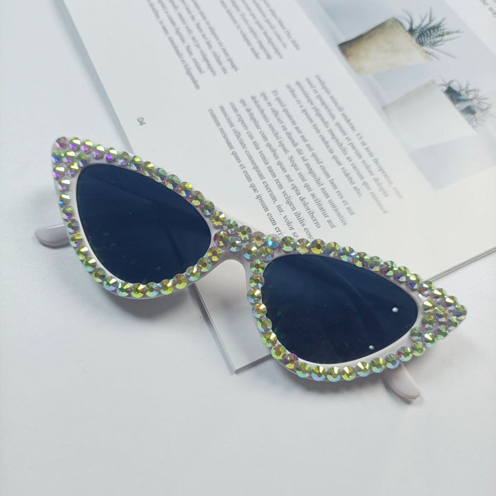 Damen Cat-Eye Sonnenbrille mit funkelndem Kristallbesatz Karnz