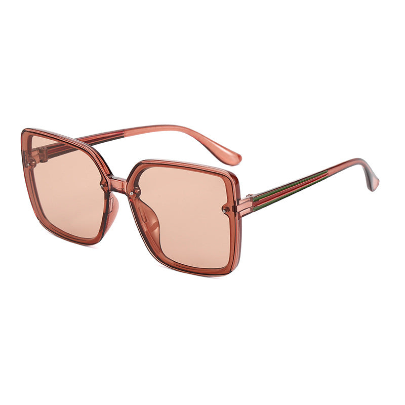 Damen Oversized-Quadrat-Sonnenbrille mit kontrastierendem Rahmen Karnz
