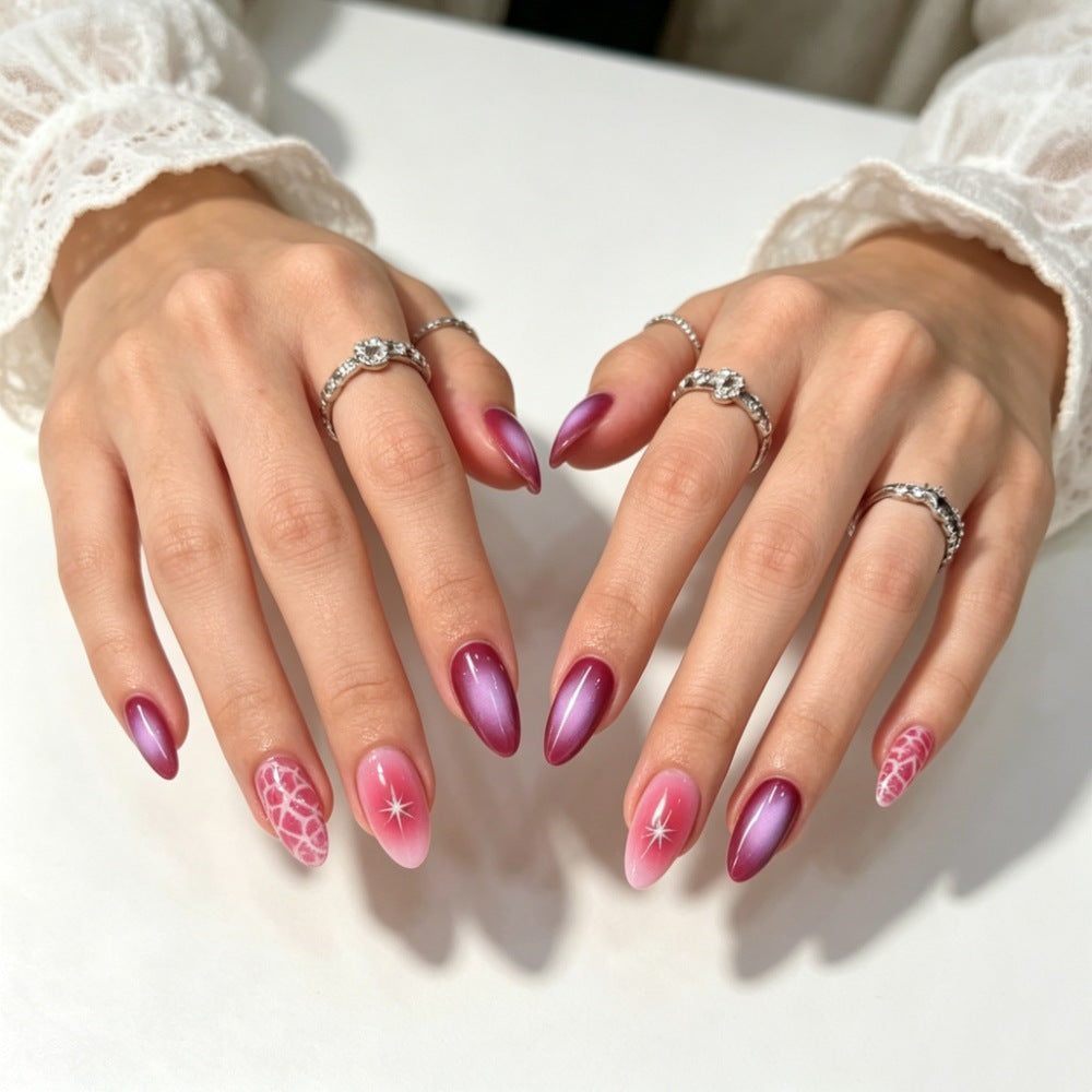 Elegantes Press-On-Nagel-Set mit Ombre-Design Karnz